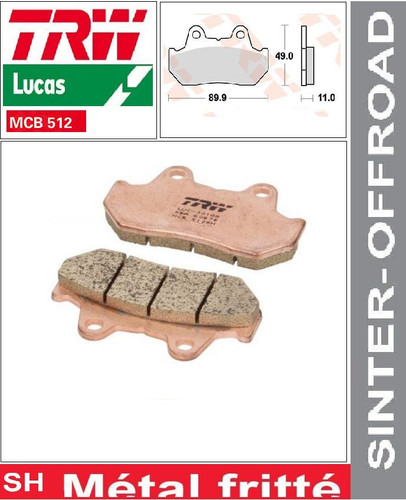 Rear brake pads trw fried - rear,